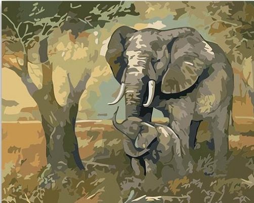 Gentle Touch Elephant paint by numbers