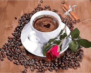 Coffee Rose Kits Acrylic Paint - DIY Paint By Numbers - Numeral Paint