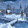 Christmas Snow Landscape - DIY Paint By Numbers - Numeral Paint