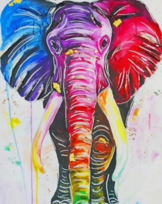 Colorful Elephant paint by numbers