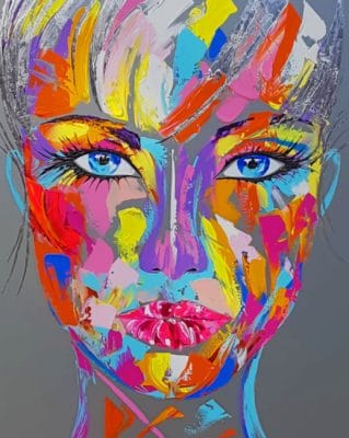 Colorful Face paint by numbers