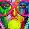 Abstract Colorful Face Paint by number