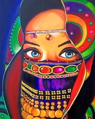 Aesthetic Colorful Woman Paint by numbers