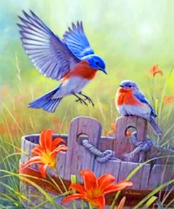 Blue Birds Paint by numbers