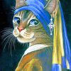 Cat With Pearl Earring Paint by numbers