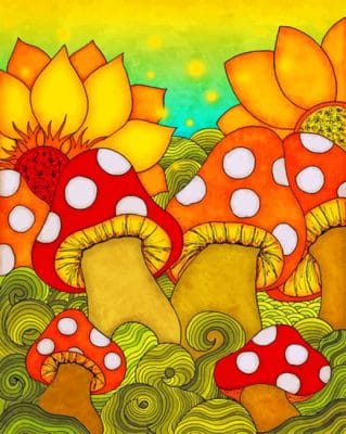 Aesthetic Mushrooms Paint by numbers