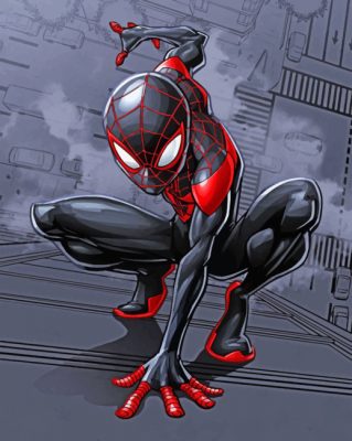 spider man miles morales paint by number