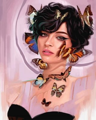 Woman And Butterflies paint by numbers