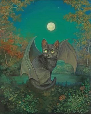 Fantasy Bat Cat Paint by numbers