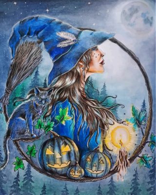 Halloween Witch Paint by numbers