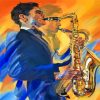 Abstract Saxophone Player Paint by numbers