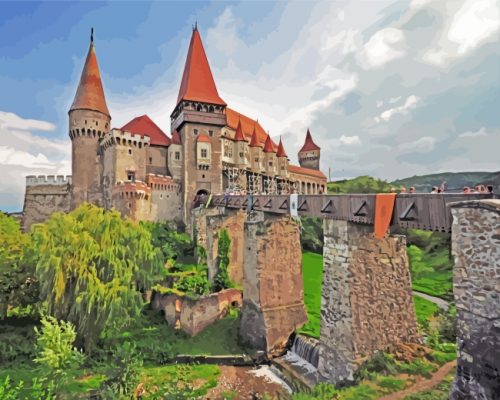 Hunyad Castle Hunedoara Paint by numbers