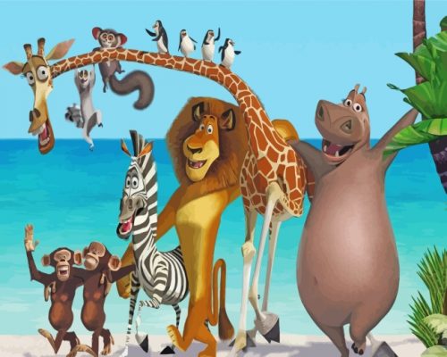 Madagascar Animated Film Paint by numbers