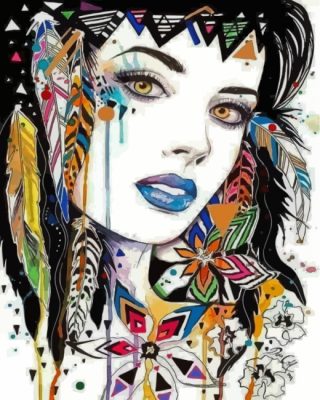 native-american-girl-hippie-art-paint-by-numbers