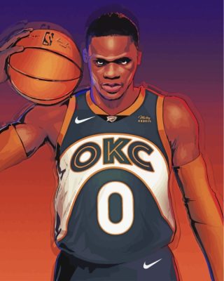 Russell Westbrook Basketball Paint by Numbers