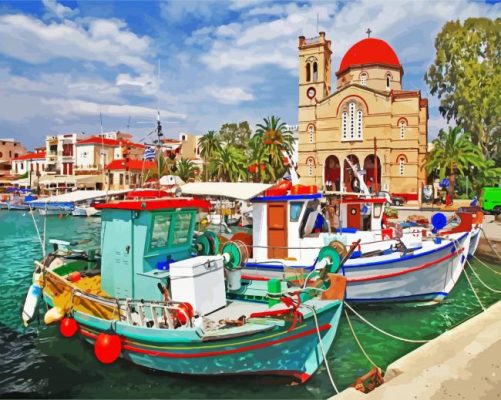 Aegina Island In Greece Paint By Numbers