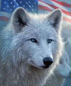 American Flag Wolf Animals Paint By Numbers