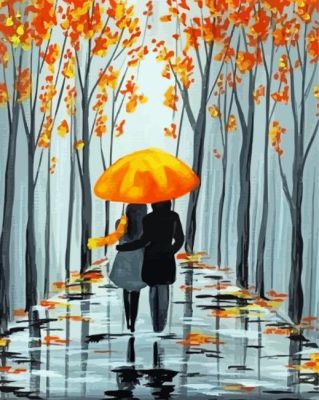 Autumn Stroll Couple Art Paint By Numbers