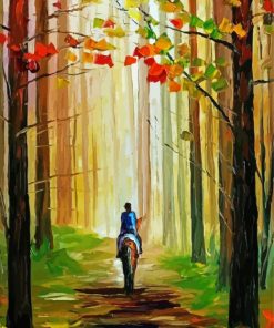 Aesthetic Autumn Stroll On A Horse Art Paint By Numbers