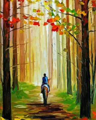 Aesthetic Autumn Stroll On A Horse Art Paint By Numbers