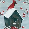 Red Cardinal Birdhouse Paint By Numbers