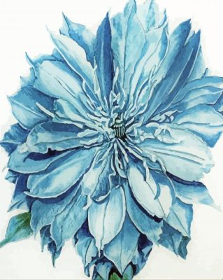 Blooming Blue Dahlia Paint By Numbers