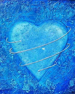 Blue Heart Art Paint By Numbers