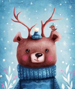 Christmas Bear Art Paint By Numbers