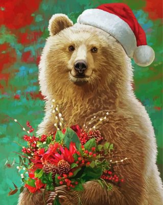 Christmas Bear Paint By Numbers