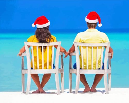 Christmas Couple At The Beach Paint By Numbers