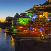 Colorful Amalfi Coast Night Paint By Numbers