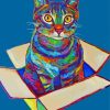 Colorful Cat In A Box Paint By Numbers
