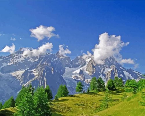 Courmayeur Mountains Landscape Paint By Numbers