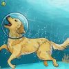 Dog Swimming Underwater Paint By Numbers