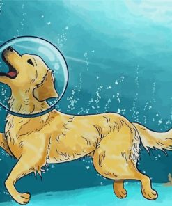 Dog Swimming Underwater Paint By Numbers