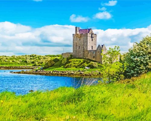 Dunguaire Castle Landscape Paint By Numbers