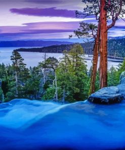 Emerald Bay Waterfall Paint By Numbers