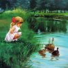 Little Girl At The Duck Pond Paint By Numbers