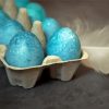 Grey Background With Blue Eggs Paint By Numbers