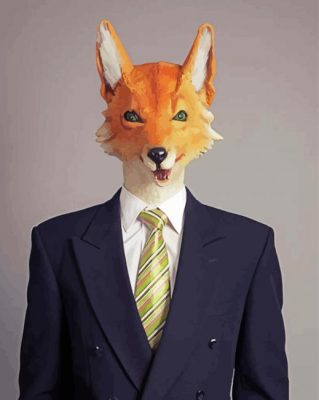 Human Fox In Suit Paint By Numbers