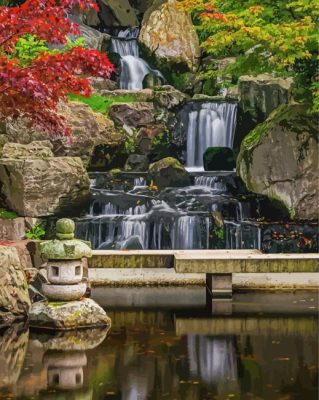 Kyoto Garden Waterfall Paint By Numbers