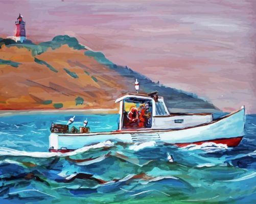 Lobster Boat Art Paint By Numbers