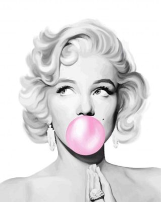 Marilyn Monroe Blowing Bubble Gum Paint By Numbers