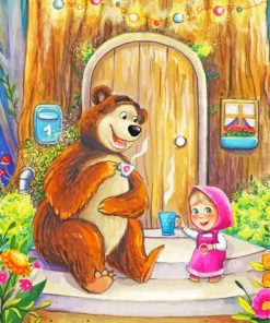 Masha And The Bear Cartoon Art Paint By Numbers