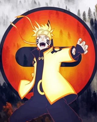 Naruto Uzumaki Nine Tails Sage Mode Paint By Numbers