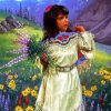 Native Girl And Flowers Paint By Numbers