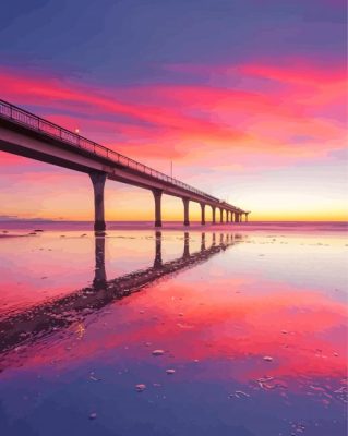 New Brighton Pier At Sunset Paint By Numbers