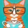 Orange Cat And Coffee Paint By Numbers