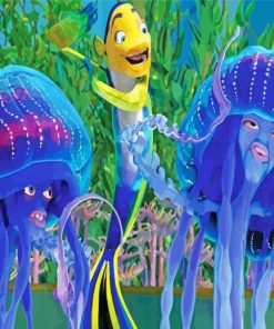 Oscar And Jellyfish From Shark Tale Paint By Numbers