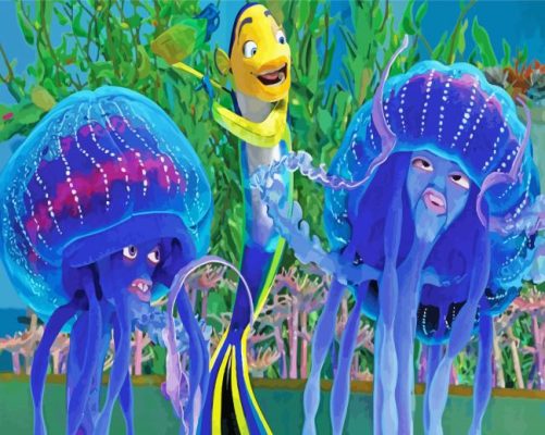 Oscar And Jellyfish From Shark Tale Paint By Numbers